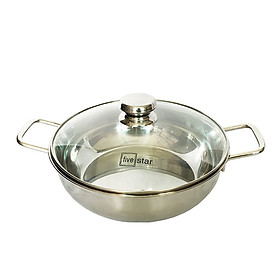 Nồi chảo lẩu inox Fivestar 3 đáy từ size 24cm, 26cm, 28cm, 32cm (24 cm, 26 cm, 28 cm, 32 cm), có loại lòng chống dính