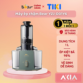 Máy ép chậm Bear YZJ-D01Y6 - Dung tích 1L, Ép kiệt bã 98%, Không rén rau củ - HÀNG CHÍNH HÃNG , BẢN QUỐC TẾ