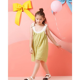 Váy 2 dây cho bé BYZU chất cotton mềm mại, đầm sát nách màu xanh bơ độc đáo (Jennie Dress)