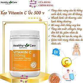 Vitamin C Úc Healthy Care 500mg Giúp Tăng Sức Đề Kháng và Hệ Miễn Dịch, Trắng Sáng Da Đẹp Da - 500v (ngậm)  - QuaTangMe Extaste