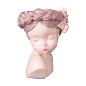 Head Planter Gift Tabletop Crafts Sculpture Statue Vase for Party Home Decor