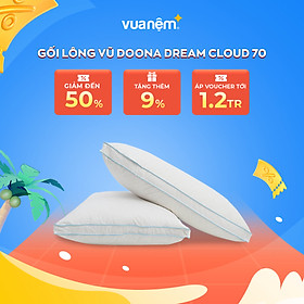 Mua Gối lông vũ tự nhiên cao cấp Doona Dream Cloud 45x65cm - Gối nằm siêu êm ái  kháng khuẩn  chống đau vai gáy - Chuẩn khách sạn 5 sao