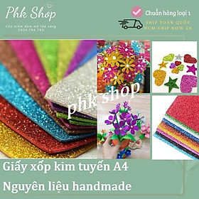 Mua (5 miếng)Mút xốp kim tuyến A4 nhiều màu lựa chọn loại không keo