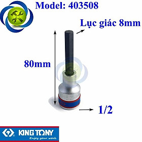 Tuýp lục giác 8mm Kingtony 403508 loại 1 2 dài 80mm