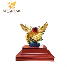 Tượng phượng hoàng dát vàng 24k(19x27x34cm) MT Gold Art- Hàng chính hãng, trang trí nhà cửa, phòng làm việc, quà tặng sếp, đối tác, khách hàng, tân gia, khai trương