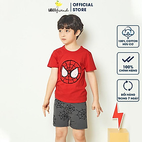 Bộ đồ ngắn tay mặc nhà cotton mịn cho bé trai U3022 - Unifriend Hàn Quốc, Cotton Organic