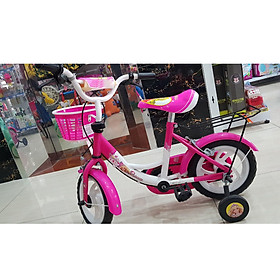 Xe đạp trẻ em in hình búp bê màu hồng