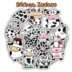 Mua Sticker bò sữa chống thấm nước trang trí mũ bảo hiểm  đàn  guitar  ukulele  điện thoại laptop