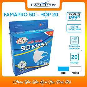 [COMBO Ưu Đãi] Khẩu trang kháng khuẩn Famapro 5D Mask/Kháng khuẩn, virus, bụi 99% /Chính Hãng 10 cái/hộp)