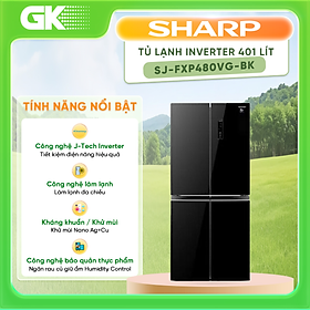 Tủ lạnh Sharp Inverter 401 lít SJ-FXP480VG-BK - chỉ giao HCM