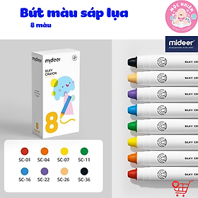 Bút màu sáp lụa hữu cơ Mideer Silky Crayon 8-12- 24 và 36 màu - Dành cho bé từ 3 tuổi