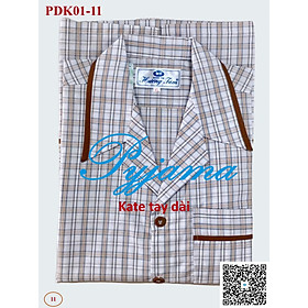 Bộ Pyjama HUONGTAM Kate tay dài nam cao cấp(PDK01). Chất liệu Kate loại tốt: mềm mại, thoáng mát, không phai màu