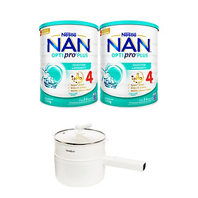 [Tặng Nồi điện đa năng] Bộ 2 lon Sữa bột NAN OPTIPRO PLUS 4 Nestle Bé 2-6 tuổi 1500g/lon Giúp tiêu hóa tốt