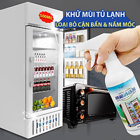 Xịt Khử Mùi Vệ Sinh Tủ Lạnh Chai 500ml Xịt Tạo Bọt Làm Thơm Sạch Tủ Đông