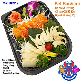 Mã 312_Set Sashimi Cá Hồi, Cá Tráp, Ngao lưỡi trắng