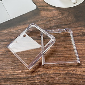 Ốp lưng nhựa cứng PC trong suốt viền dẻo chống sốc dành cho Samsung Galaxy Z Flip 3