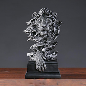 Lion Statue Craft Figurine Cabinet Feng Shui Bookcase Decor