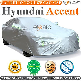 Bạt phủ xe ô tô Hyundai Accent vải dù 3 lớp CAO CẤP BPXOT