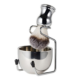 Men's Shaving Kit (3 Pcs), Shaving Soap Gift Set with Stainless Steel Shave Bowl