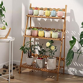 Mua Kệ để chậu hoa cây cảnh bằng gỗ tre gấp gọn 3 tầng để trong nhà ngoài trời sân vườn ban công tiện lợi Bluetech5.0