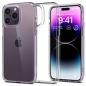 Ốp Lưng dành cho iPhone 14 Pro Max/ 14 Pro Spigen Ultra Hybrid Crystal Clear Case - Hàng Chính Hãng