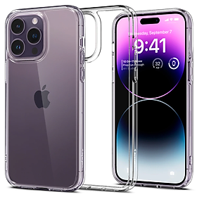 Ốp Lưng dành cho iPhone 14 Pro Max Spigen Ultra Hybrid Crystal Clear Case - Hàng Chính Hãng