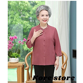 Áo sơ mi đũi trơn cao cấp cho người trung niên, người già