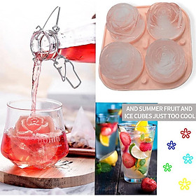 Mua Khay Làm Đá Hình Bông Hoa Hồng 3D Chất Liệu Silicone - Khuôn Làm Thạch Hình Hoa Hồng Cao Cấp