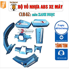 [Tặng tem] Bộ nhựa dàn áo màu XANH NGỌC gắn xe Cub 82 màu XANH NGỌC - TKB-1354