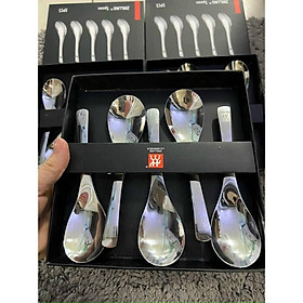 Mua Bộ 5 Thìa inox 304 Zwilling Đức dáng ngắn  Muỗng inox cao cấp ăn phở cơm cháo tiện lợi