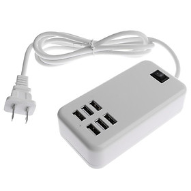 6 Ports Portable USB Hub Desktop US Plug AC Power High Speed Wall Travel Charging Adapter Slots Charging Extension Socket Outlet With Cable