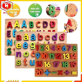 Combo 3 Bảng Chữ Cái Tiếng Việt Và Số Bằng Gỗ Cao Cấp Cho Bé - Đồ Chơi Trẻ Em HT SYS