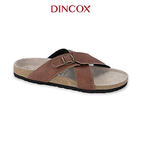 Dép Đế Trấu Nam Quai Chéo 1 Khóa DC05 Brown Dincox