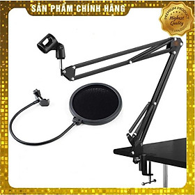 Mua Màng Lọc Âm Và Chân Kẹp Mic Thu Âm - Giá Đỡ Mic Livestream - Kẹp Bàn Treo Mic Và Màng Lọc