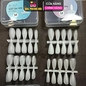 Hộp 100 Móng Úp Nhám Trong JNICE Đủ Form Bầu Nhọn Thang Làm Nailbox Tiện Lợi Size S, M Theo Vỉ 10 Móng Nữ Women dụng cụ nail box