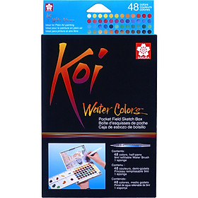 Cá Chép - Màu Nén Koi Water Color 48 Màu + BRUSH - XNCW - 48N