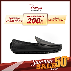 Giày Lười Tomoyo  Da Bò Đế Khắc Rãnh Giảm Chấn - Lót Da Cừu Cao Cấp TMN60101