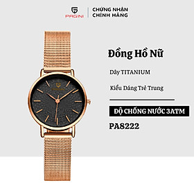Đồng Hồ Nữ PAGINI Thiết Kế Kiểu Ý Sang Chảnh, Dây Titanium Không Gỉ, Mặt Kính Sapphire Cao Cấp, Chống Nước 3ATM, Mặt Tròn Chạy 3 Kim - Máy Quartz Siêu Bền - Tặng PIN Dự Phòng + Hộp Đẹp - PAW08222