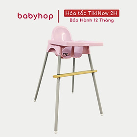 Ghế Ăn Dặm Glosby Babyhop 2 nấc Chân Điều Chỉnh,ăn dặm kiểu nhật và BLW, cho bé từ 6 tháng, được làm từ nhựa nguyên sinh an toàn cho sức khỏe của bé -  Hàng chính hãng