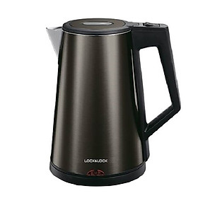 Ấm đun siêu tốc 2 lớp cách nhiệt Lock&Lock EJK631BLK (1.7L) Màu đen - Hàng chính hãng, thân bình bằng thép không gỉ, tay cầm làm bằng nhựa PP, tự động ngắt điện khi sôi