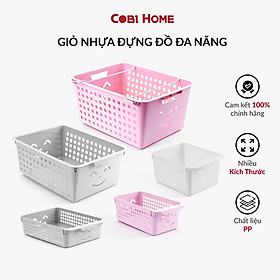 Giỏ nhựa đa năng, giỏ nhựa có quai nhiều màu, nhiều size