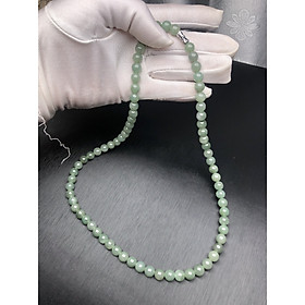 Vòng cổ ngọc dầu 8 mm / ngọc cẩm thạch myanma hàng đẹp tự nhiên