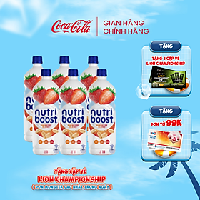 [TẶNG VOUCHER ESTEEM] Lốc 6 Chai Sữa NutriBoost Hương Dâu Chai 1L/Chai Sale 15.5 Coca-Cola Official Store