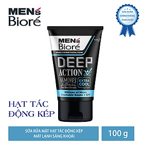Sữa Rửa Mặt Men Bioré Tác Động Kép Sạch Sâu Mát Lạnh 100g