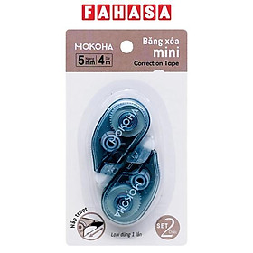 Bộ 2 Băng Xóa Kéo Mini - 5 mm x 4 m - Mokoha M-CT001 - Màu Xanh Cổ Vịt