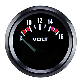 Car Voltmeter Voltage Gauge Auto Parts Measure Range 8-16 V 52mm Durable Electronic Voltmeter Voltage Meter Gauge for Automotive Boat