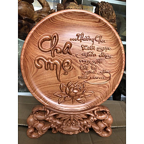 Mua Tranh đĩa gỗ khắc chữ Cha mẹ