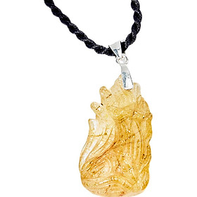 Mặt dây chuyền hồ ly thạch anh tóc vàng Ngọc Quý Gemstones - tặng dây đeo