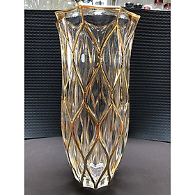 Mua Lọ cắm hoa thủy tinh 30cm mắt trám viền vàng