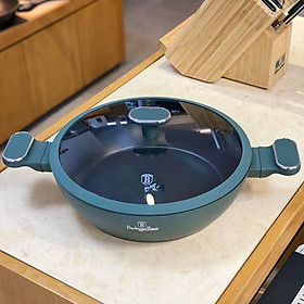 Nồi chảo 2 quai cầm có nắp Berlinger Haus BH/8163 28cm xanh lá – Matte Green Collection hàng chính hãng